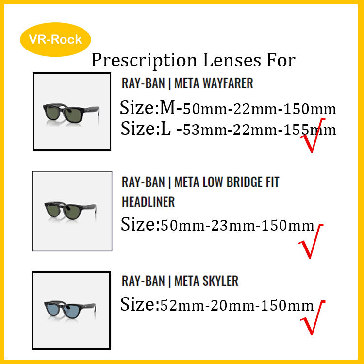 Meta Hn Rx Prescription Lenses for Ray-Ban Meta Glasses Gen 2 & Gen 1 – vr-rock
